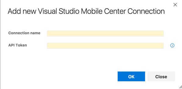 visual studio mobile center connection