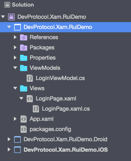 ReactiveUI Demo Solution Structure