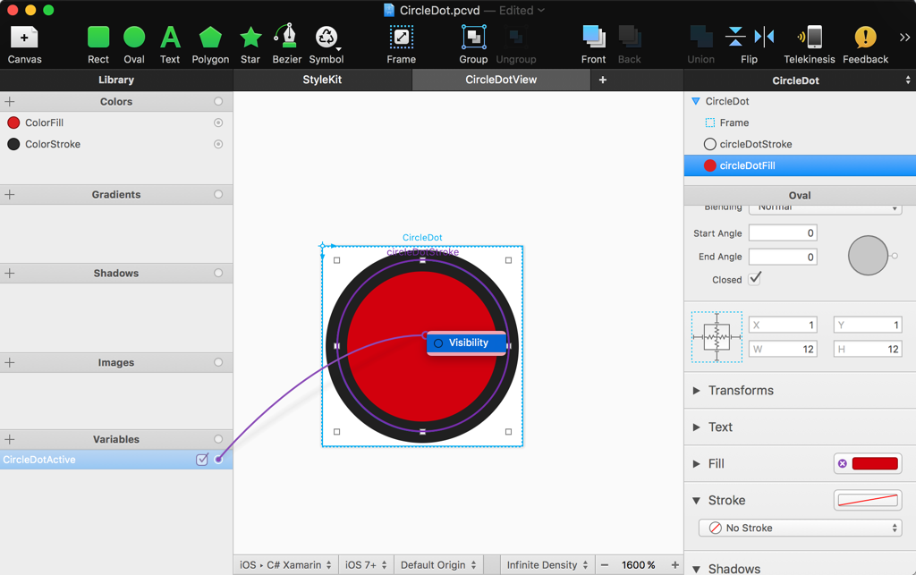 Link variable in PaintCode