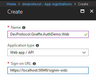 register app in azure AD